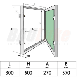 Wall hatch for painting BAULuke M30x60