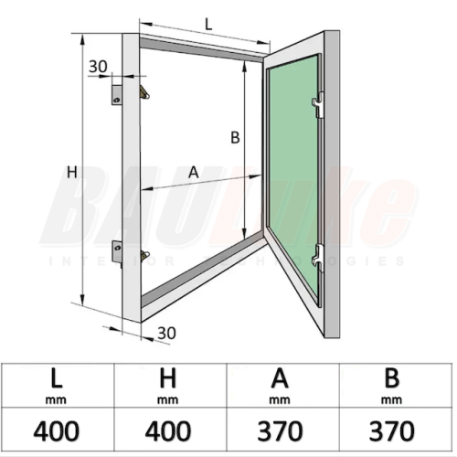 Wall hatch for painting BAULuke M40x40