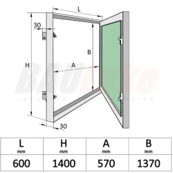 Wall hatch for painting BAULuke M60x60