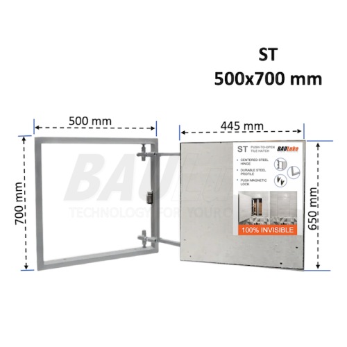 Inspection Door Magnetic Push Under Ceramic Tiles Steel Access Panel  BAULuke ST50x70