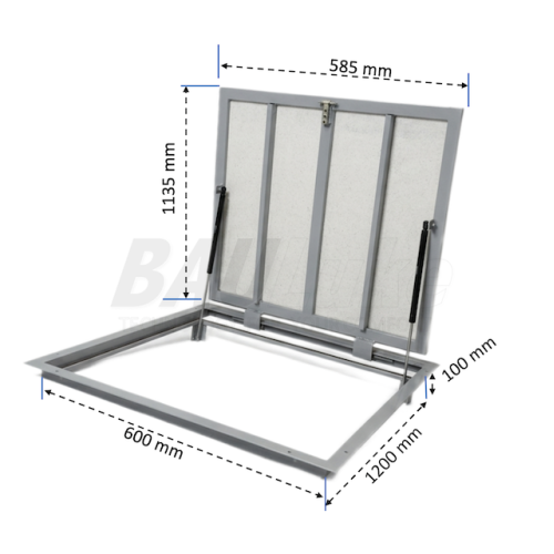 Floor hatch for tiles BAULuke G120x60P