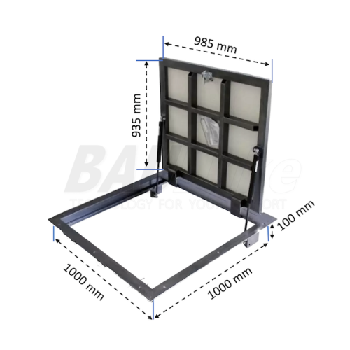 Trappe de sol sous carrelage BAULuke G100x100