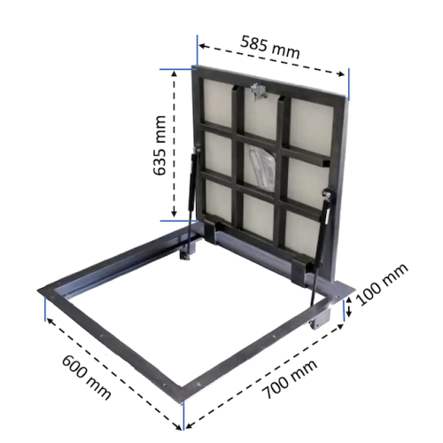 Люк напольный под плитку BAULuke G70x60P