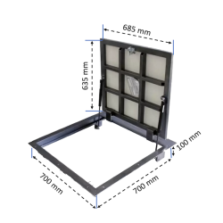 Põrandaluuk plaatide jaoks BAULuke G70x70 Põrandaluuk plaatide jaoks BAULuke G70x70