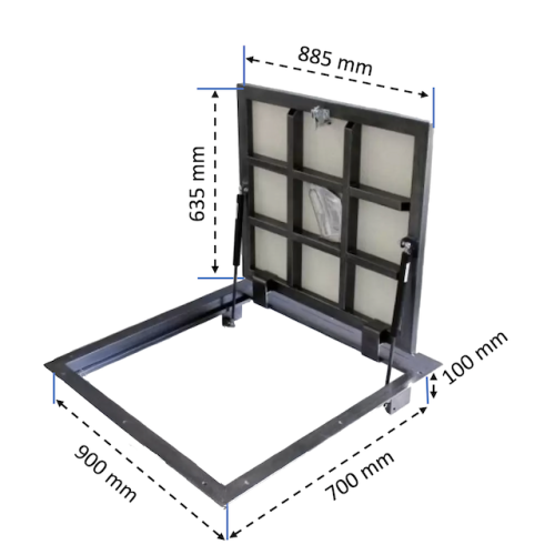 Grīdas revīzijas lūka zem flīzes BAULuke G70x90P