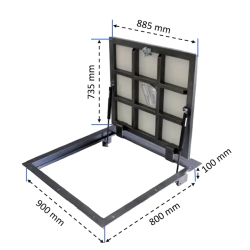 Põrandaluuk plaatide jaoks BAULuke G80x90P Põrandaluuk plaatide jaoks BAULuke G80x90P