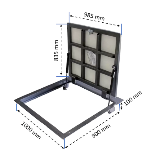Grīdas revīzijas lūka zem flīzes BAULuke G90x100P