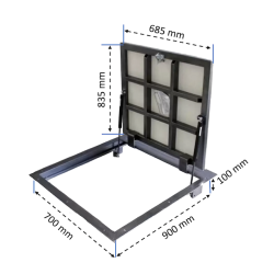 Põrandaluuk plaatide jaoks BAULuke G90x70P Põrandaluuk plaatide jaoks BAULuke G90x70P
