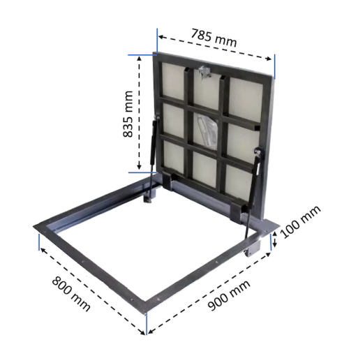 Floor hatch for tiles BAULuke G90x80P